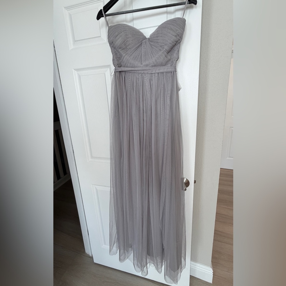 Windsor Strapless Tulle Maxi Dress in Gray